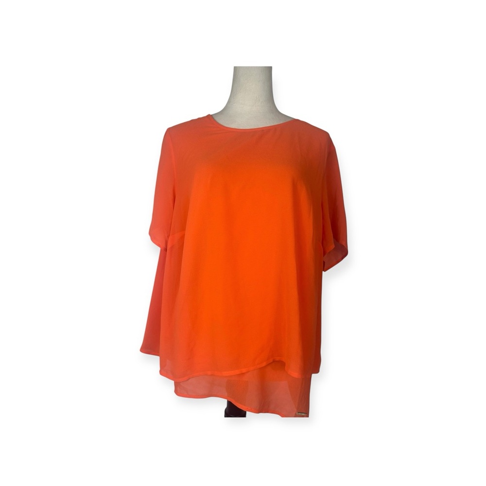 Michael Kors orange flowing top with split back size 1X